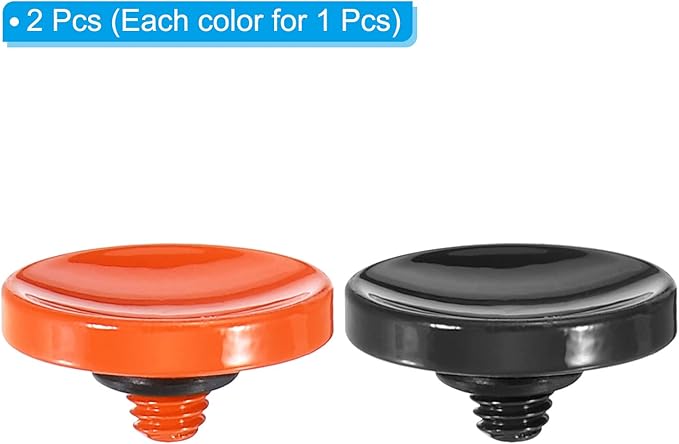 PATIKIL Camera Shutter Button, 2 Pack Soft Shutter Release Button Pure Copper Camera Button Concave, for Nikon for Fujifilm for Leica Black/Orange