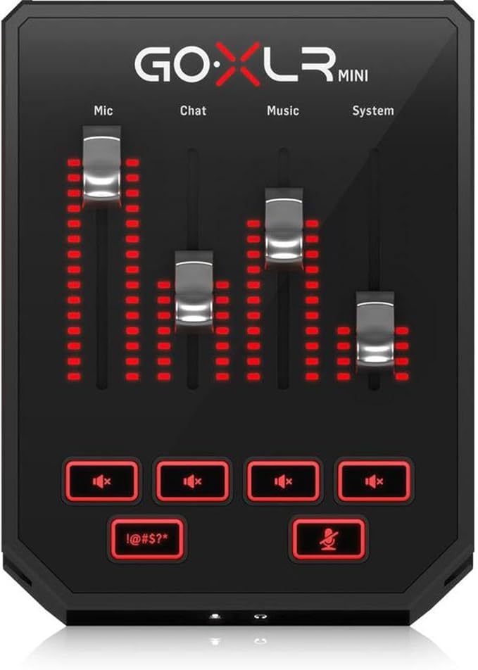 TC Helicon GoXLR MINI Online Broadcast Mixer with USB/Audio Interface and Midas Preamp, Officially Supported on Windows