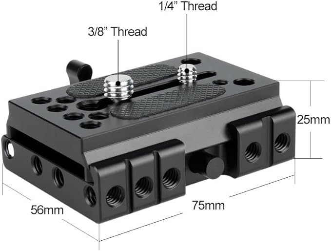 NICEYRIG Quick Release Base Plate Compatible with Manfrotto 577, 501, 504, 701 for DSLR Camera 15mm Rail Support System