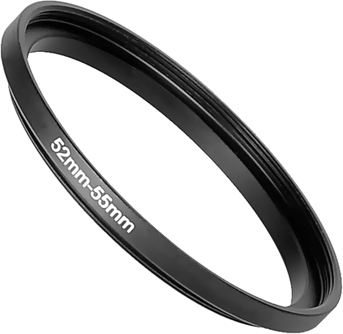 Step Up Rings for Filters 52mm to 55mm Stepping Camera Lens Filter Metal Step Up Lens Filter Adapter Ring for All Brands UV, ND, CPL