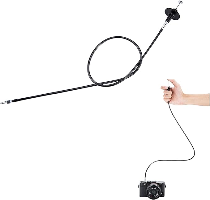 JJC Mechanical Shutter Release Cable Cord with Bulb-Lock for Fuji Fujifilm X-T5 X-T4 X-T3 X-T50 X-T30 II X-M5 X-PRO3 X100VI X100V X-T2 X-T20 X100F X-E4, Sony RX1R II RX10 IV III, Lecia M10 M9 & More