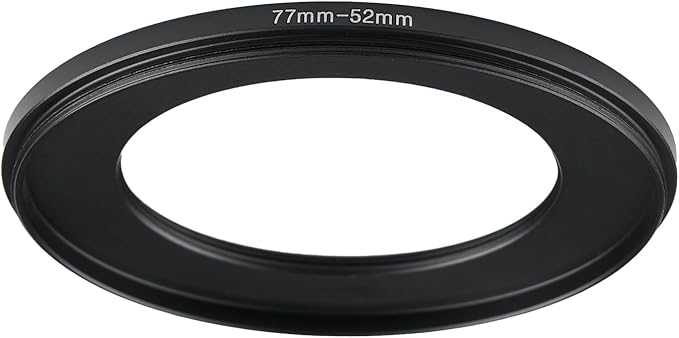 77mm to 52mm Step Up Ring Filter Adapter Black Metal Step up Adapter Rings Compatible with All Brand UV CPL ND Camera Lens Filter Step Down Ring (77mm-52mm)