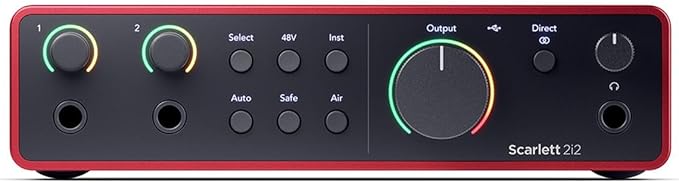 Scarlett 2i2 4th Gen, 2-in, 2-out USB Audio Interface with 2 XLR Cables
