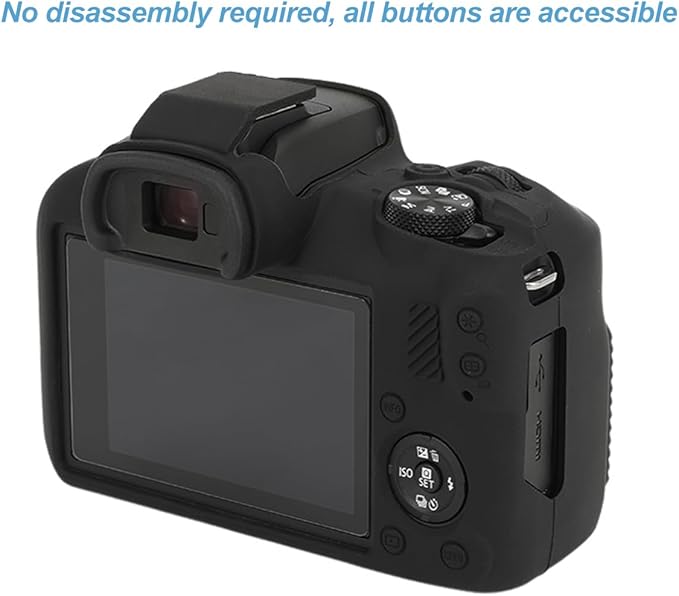 Pocoukate Case for Canon EOS R100 Camera, Soft Silicone Protective Cover Skin with EOS R100 Screen Protector Accessories for Canon EOS R100 Mirrorless Camera Silicone Case - Black