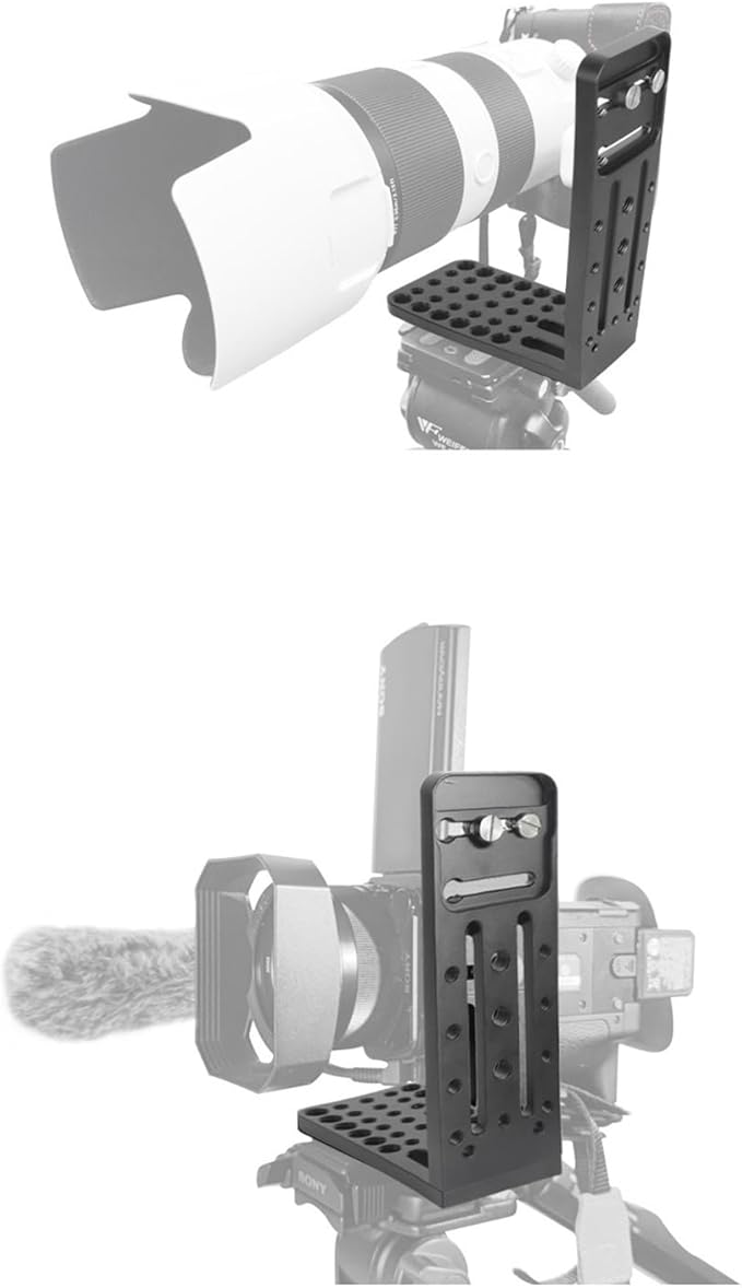 DINESK Camera L Bracket,Universal Vertical Camera Mount Horizontal Switching Tripod Quick Release Plate Compatible with Canon Nikon Sony 4K Video Fujifilm DJI Stabilizer Monopod (Long Version)