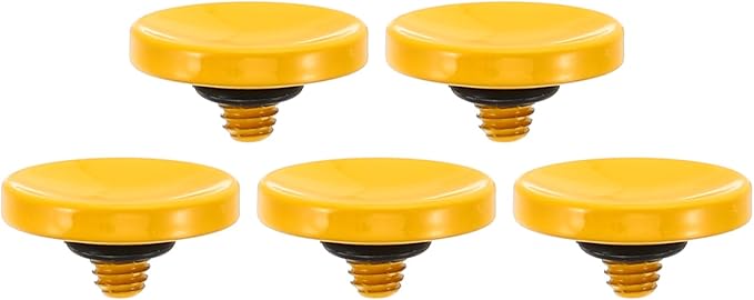 PATIKIL Camera Shutter Button, 5 Pack Soft Shutter Release Button Pure Copper Camera Button Concave Suitable for Nikon for Fujifilm for Leica DSLR/SLR Camera, Yellow
