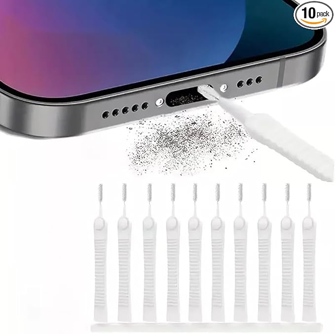 10 Pack Phone Charge Port Cleaning Tool kit, Anti-Clogging Mini Brushes Cleaner for iPhone 16 Pro Max Speaker and Receiver, Multifunctional Cleaning Tool Compatible with AirPods 4,Tablet Camera Etc