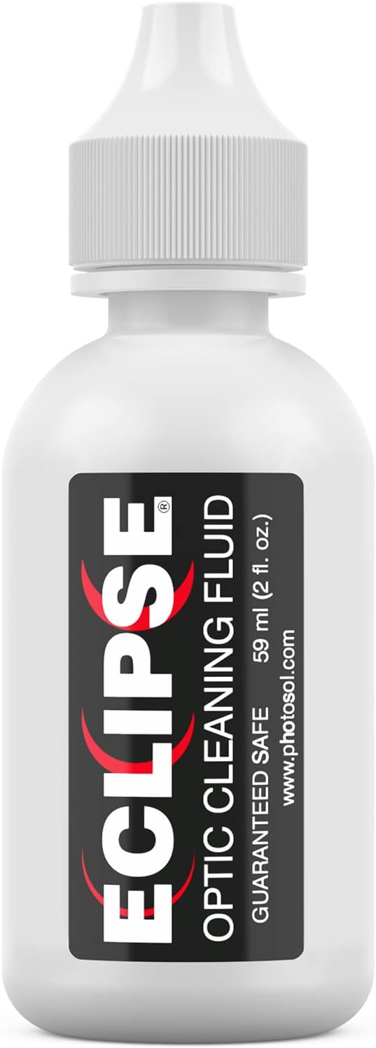 Eclipse Optic Cleaning Solution - Camera Lens and Digital Sensor Cleaner Fluid - Works with All Cameras, Binoculars, and Other Optical Products - Dropper Tip (59ml) - 2oz