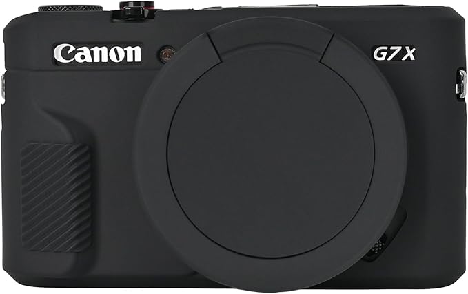 Easy Hood G7X Mark II Case, Protective Case for Canon Powershot G7X Mark II Digital Camera, Removable Lens Cover Silicone Sleeve Soft Camera Cover Rubber Protective Body Skin- Black