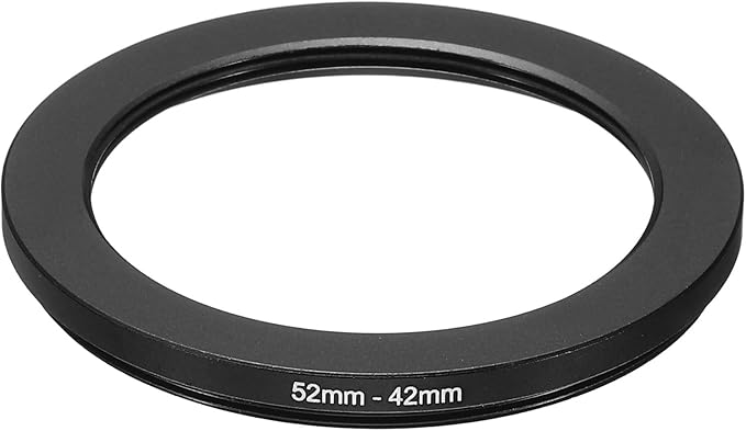 PATIKIL 52mm-42mm Metal Step Down Ring, Camera Lens Filter Adapter Ring Aluminum Filter Adapter Ring for Camera Lenses Hood, Black
