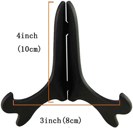 Artliving Black 4" Wood-Like Plastic Easels Plate Display Stands Picture Frame Stand Holder-Set of 4