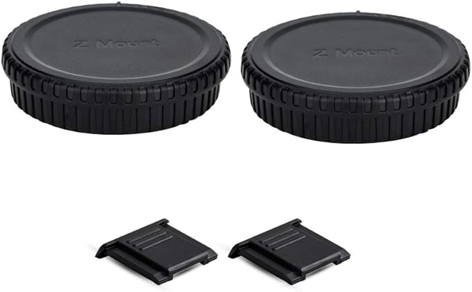 2 Pack Z Mount Body Cap Cover & Rear Lens Cap for Nikon Z9 Z8 Z7 Z7II Z6 Z6II Z6III Z5 Z5II Z50 Z50II Z30 ZR Zf Zfc Mirrorless Camera and Z Mount Lenses, 2 Extra Hot Shoe Protective Covers Included