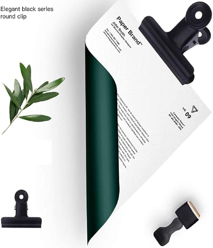 YUCHIYA 32 Pack Metal Clips & Push-pins for Corkboard & Crafts, Mini Binder Clips for Office & School (Black, 0.85 in)