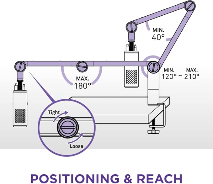 NZXT Boom Arm Mini - AP-BOOMS-B1 - Small Microphone Boom Arm for Streaming, Content Creation, Podcasting & Recording – Smooth & Silent – Covered Cable Channel – Universal Compatibility