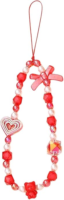 Beaded Phone Charm Lanyard Strap Girly Style Fixed Beads Pearl Lanyards