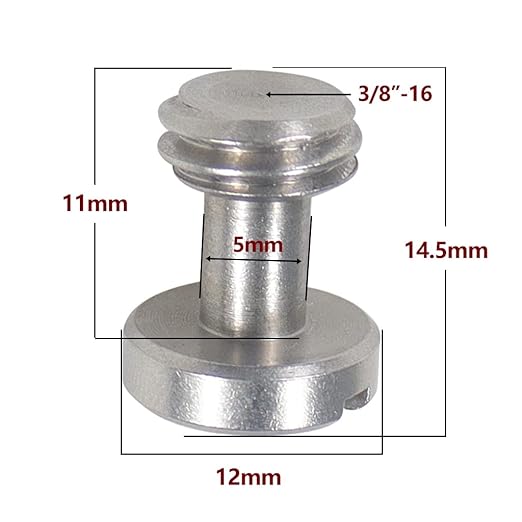 BGNing 2 Pcs M5 Knurled Thumb Screw Threaded 1/4 3/8 Thumbscrew Knobs Adapter Mount High Step Slotted Head Hand Tighten Compatible with GoPro Cameras (2Pcs 3 8 Steel Screw)