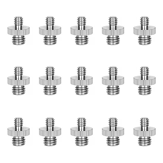 6 Pack Tripod Screw Adapter 1/4 inch Male To 3/8 inch Male Threaded Mount Screws Converter for Camera Monopod Light Stand Telescope Bracket Phone Holder Video Lights Photography Selfie Lighting
