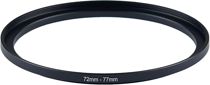 72mm to 77mm Step up Ring Filter Adapter Metal Ring Step up Rings Adapter Filter Compatible with All 77mm UV,CPL,ND,Lens Hood,Threaded Lens ect (72mm to 77mm)