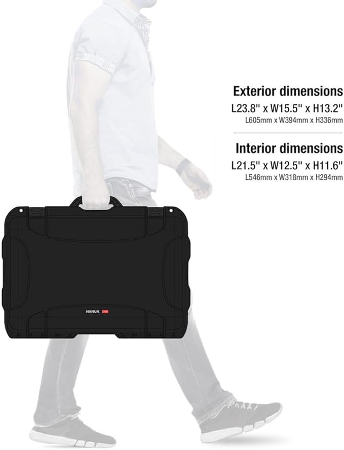 Nanuk Wheeled Series 938 Lightweight NK-7 Resin Waterproof Hard Case with Foam Insert, Black