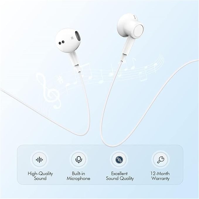 2 Pack USB C Headphones for iPhone 17/16/15 Pro Max, Wired in-Ear Earphones Type C Earbuds with Mic & Volume Control Compatible with iPhone 17/16/15 Plus/Air/Pro, iPad Pro, Most USB C Jack Device
