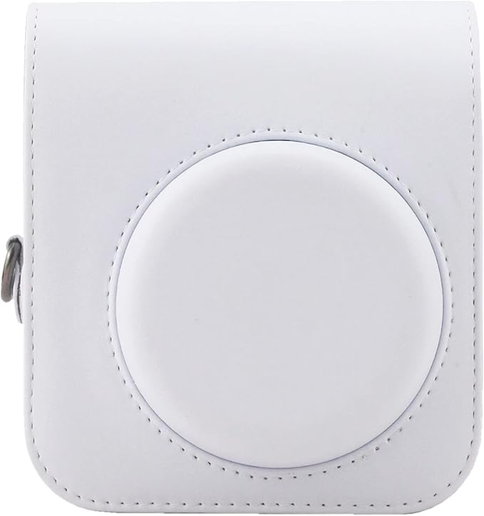 Frankmate Protective Case Compatible with Fujifilm Instax Mini 12 Instant Film Camera with Accessory Pocket and Adjustable Strap (White)