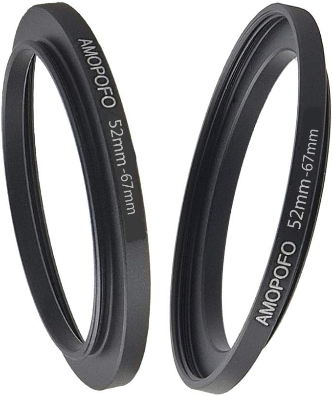 52 to 67mm Step Up Ring Adapter for UV,ND,CPL, Aluminum, Compatible with All 52mm Camera Lenses & 67mm Accessories
