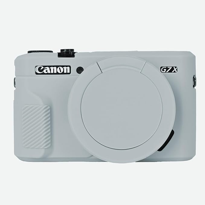 G7X Mark II Case, Protective Case for Canon Powershot G7X Mark II Digital Camera, Removable Lens Cover Silicone Sleeve Soft Camera Cover Rubber Protective Body Skin-Light Grey