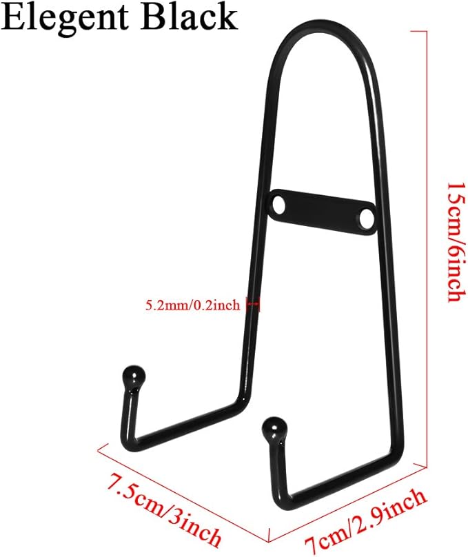 MOCOUM 4 Pack Wall Mount Plate Display Stands, Medium Wall Easel Holder Plate Hanger Vertical Plate Stand Holders, Wall Display Picture Frame Stand for Decorative Plates, Arts (Straight, 6 inch)