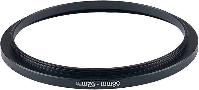 58mm to 62mm Camera Filter Step-Up Ring Adapter - Metal for All Brands UV ND CPL Filters