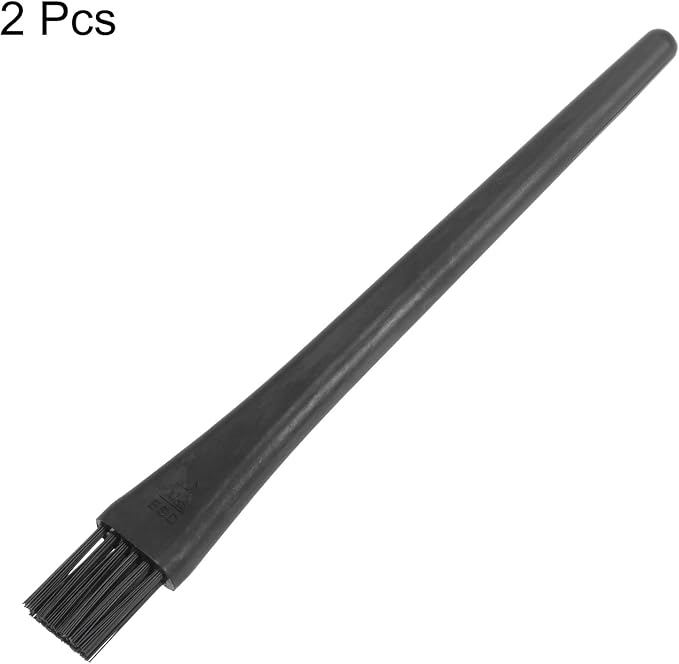 uxcell 2 Pcs Antistatic ESD Brush Portable Plastic Handle Nylon Lab Cleaning Brushes for Electronics Keyboard PCB BGA Repair Soldering, 18x14mm Bristles