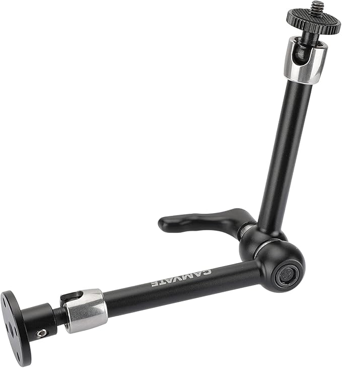 CAMVATE 11" Magic Arm with 1/4" Ball Heads & Strengthened Central Lock Knob + Circular Wall Mount Base - 2876