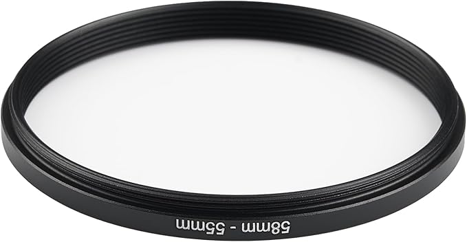 58mm to 55mm Step-Down Ring Filter Adapter,for All Brands UV ND CPL, Metal Ring Step-Down Rings Adapter Filter (58mm-55mm)