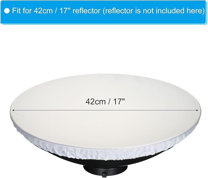 PATIKIL 17" 42cm Soft Diffuser Lamp Cover, Cloth Diffuser Strobe Reflector Lamp Sock for Flash Light Dish Photography Studio, White