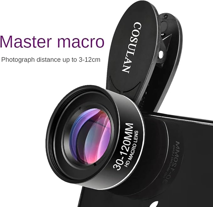 4K UHD 10X Macro Lens for iPhone & Android, Universal Clip-On Phone Camera Lens — No Distortion, No Vignetting, 3–12cm Focus Distance, Ideal for Flowers, Jewelry & Close-Up Photography