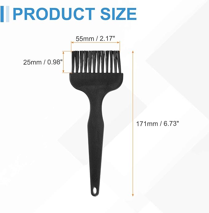 HARFINGTON 6pcs Antistatic Brush 25x57mm Portable PP Handle Nylon Anti Static Cleaning ESD Brushes for Electronics Computer Keyboard, Black