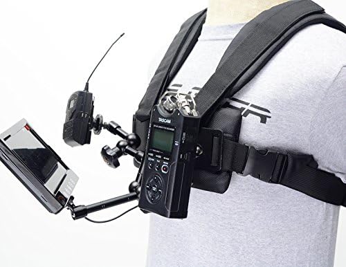 Medusa MED 100 Adjustable Body Vest for GoPro & DSLR with Friction Arm – Front & Back Camera Mounting Plates, Extra Accessories Support
