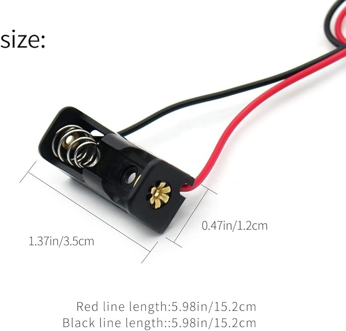 8 Pack A23 Battery Holder Box with Wire Leads 12V 23A Battery Holder Spring Clip Case Black Plastic Housing.