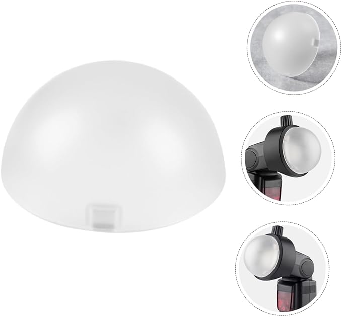 Camera Flash Dome Diffuser Soft Light for Photography Impact-Resistant Even Light Distribution Reduces Glare and Harsh Shadows Compatible Flash Units