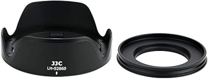 Petal Screw in Lens Hood for Sony FE 28-60mm f/4-5.6 Lens SEL2860 and Sony E PZ 16-50mm f/3.5-5.6 OSS Lens SELP1650 on Sony ZV-E1 ZV-E10 A7C A6400 A6300 A6100 A6000 with a 40.5mm Adapter Ring