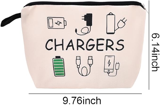 ShiQiao Spl Charging Cable Organizer Bag Chargers Organizer Bag for Travel Backpack with Zipper Toiletry Pouch Gifts for Friends Daughter Son Bday Birthday Gifts Chargers Makeup Cosmetic Bags