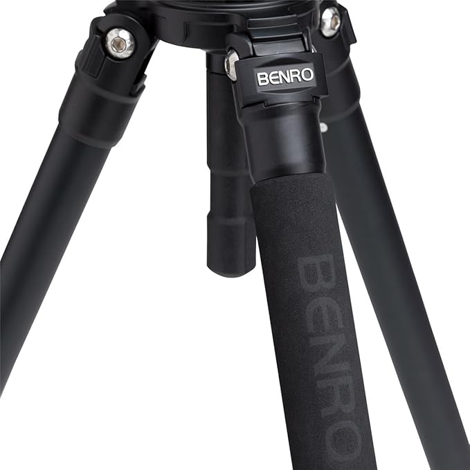 Benro A373F Aluminum Single-Tube Video Tripod Kit with S6 PRO Fluid Head, 75 mm Bowl, Flip-Lock Legs, 13.2 lb Load Capacity, Low-Angle Setup (A373FBS6PRO)