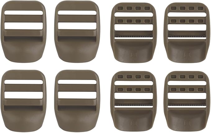 1 Inch Ladder Lock Buckles, Set of 8, Tactical Belts and Webbing Straps Replacement