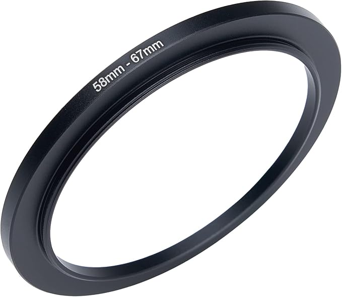 58mm to 67mm Camera Step-Up Ring Adapter - Metal for All Brands UV ND CPL Filter