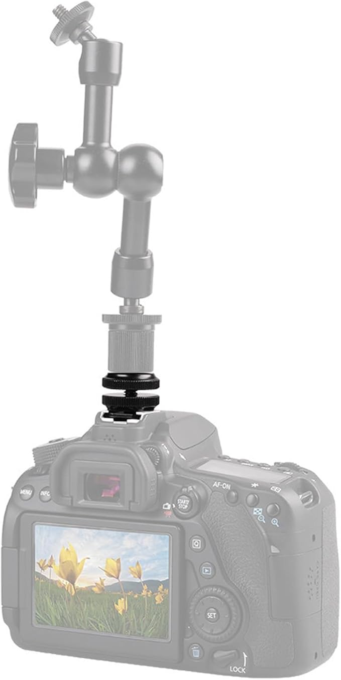 2-Pack Hot Shoe to 1/4"-20 Adapter - Converts Camera Flash Mount to Tripod Thread. Compatible with DSLR rigs, Lights & Accessories. Durable Aluminum Construction.