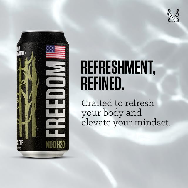 NO DAYS OFF Premium Sparkling Water+ Limited FREEDOM Edition - 12 Pack, 16 fl oz Can - Ultra-Purified Reverse Osmosis with MORE Bubbles, American Sourced-Filled-Packaged, Served in BPA-free Cans