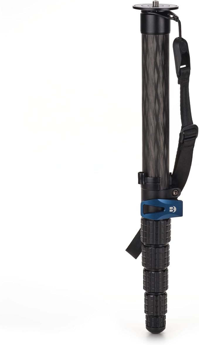 Benro SupaDupa Carbon Fiber 6-Section Monopod – 72″ Max Height, Lightweight Travel Support, Hybrid Flip & Twist Locks, Rotating Foot with Spiked Base, Rubber Grip & Carry Bag (MSD46CB)