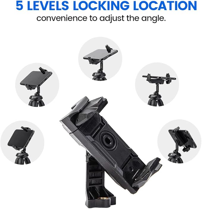 Fotopro Phone Tripod Mount Cold Shoe Rotatable Universal Cell Phone Mount Adapter for Monopod Selfie Stick Desktop Tripod Video Vlogging Photograph
