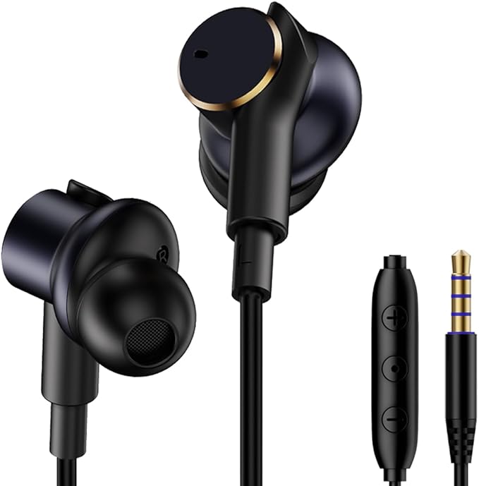 Wired Earphones Immersive Bass Noise Cancellation Call,Four Units in-Ear Headphones Wired Earbuds with Microphone Noise-canceling,subwoofer and Clear DAC decoded Sound Universal USB C 3.5mm Plug