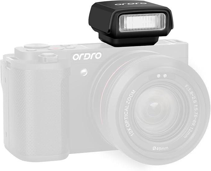 ORDRO FL-10 Mini Camera Flash Camera Flash Speedlite for Fuji/Sony/Nikon/Canon, Digital Film Cameras, Portable Mini hot Shoe Flashlight for DSLR Cameras.