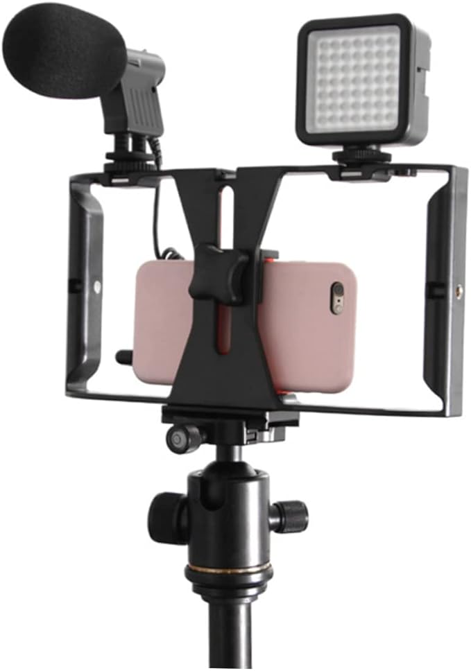 Artibetter Smartphone Radio Rig Filmmaking Holder Hand-held Phone Stabilizer for Video Phone Frame Led Light Microphone Mount